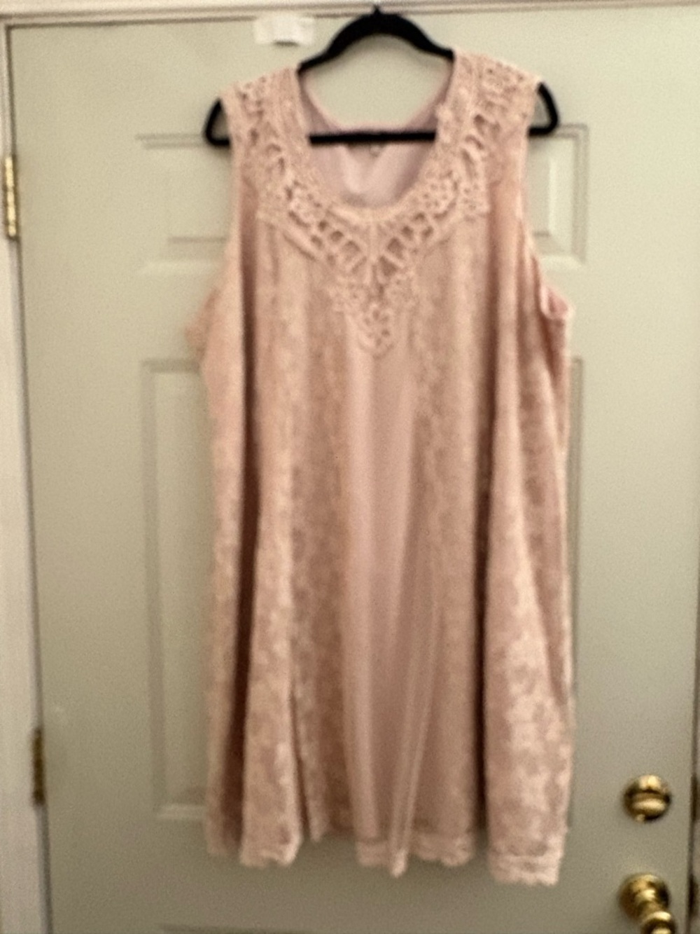 Elegant Lace Overlay Sleeveless Wedding Dress in Blush Pink